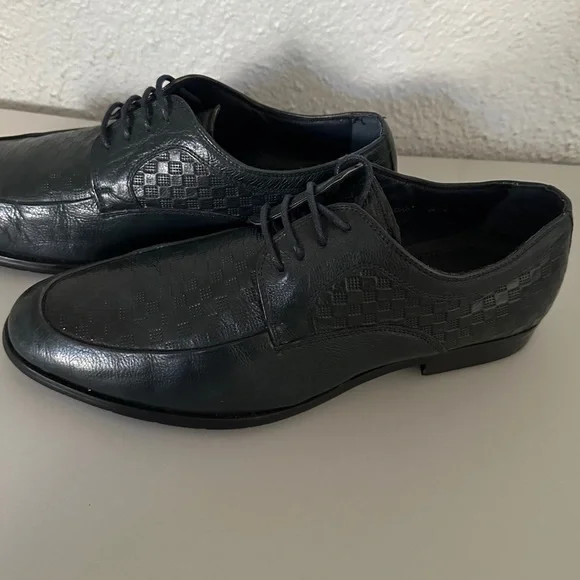 Men's Classic Premium‎ Leather Dress ShoesLace-Up Oxford Navy Leather Outsole